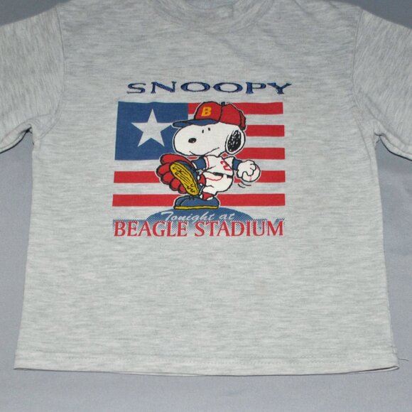 Vintage Snoopy Shirt Size 3T Short Sleeve Baseball Graphic Print Tee - Picture 6 of 8